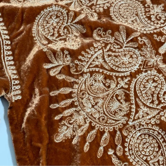 Sundance Rust Velvet Tunic with Cream Embroidery - Picture 7 of 13